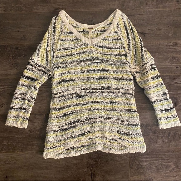 Free People knit pullover Marled Song Bird yellow knit sweater - Picture 7 of 10